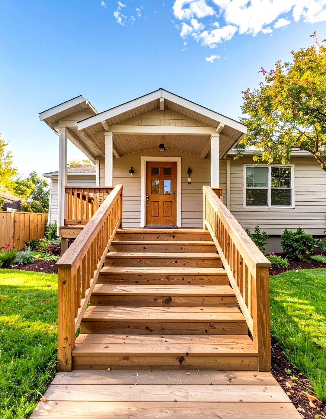 Porch with a Wheelchair Ramp - 30 single wide mobile home porch ideas