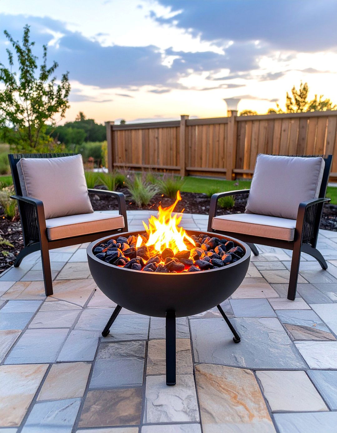 Portable Fire Pit - 30 small deck decorating ideas
