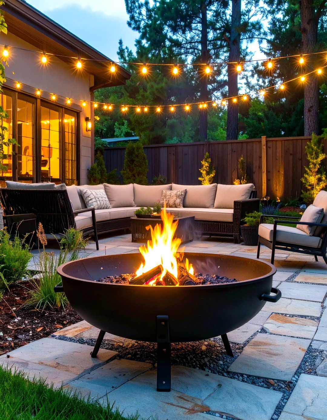 Portable Metal Bowl Fire Pit - 30 simple backyard fire pit ideas