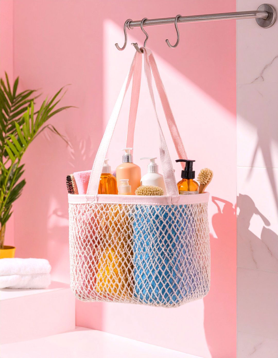 Portable Shower Tote Organizer for Travel - 30 shower organizer ideas