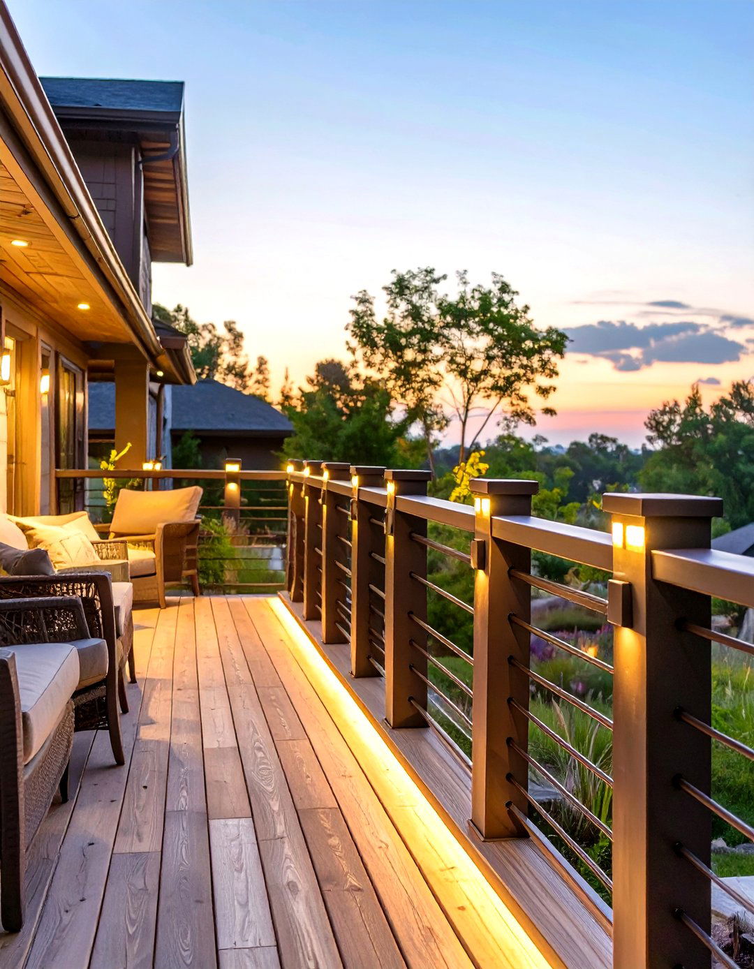 Post Cap Lighting Deck Railing - 30 simple deck railing designs
