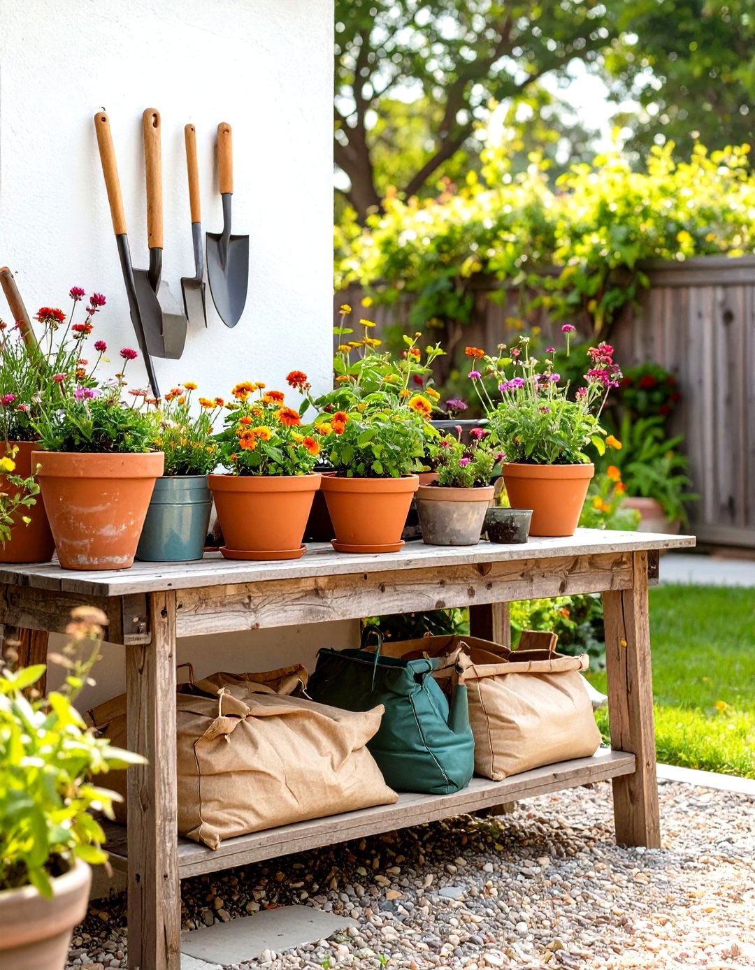 Potting Bench and Gardening Station - 30 outdoor living ideas