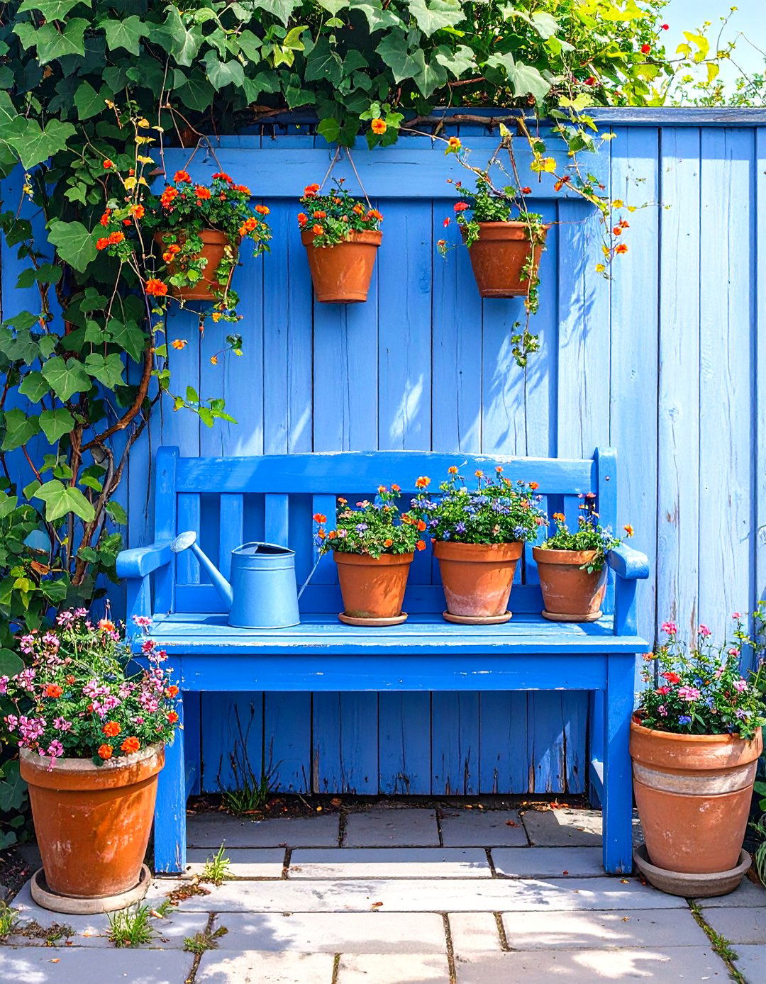 Potting Bench as a Focal Point - 30 small backyard landscape ideas