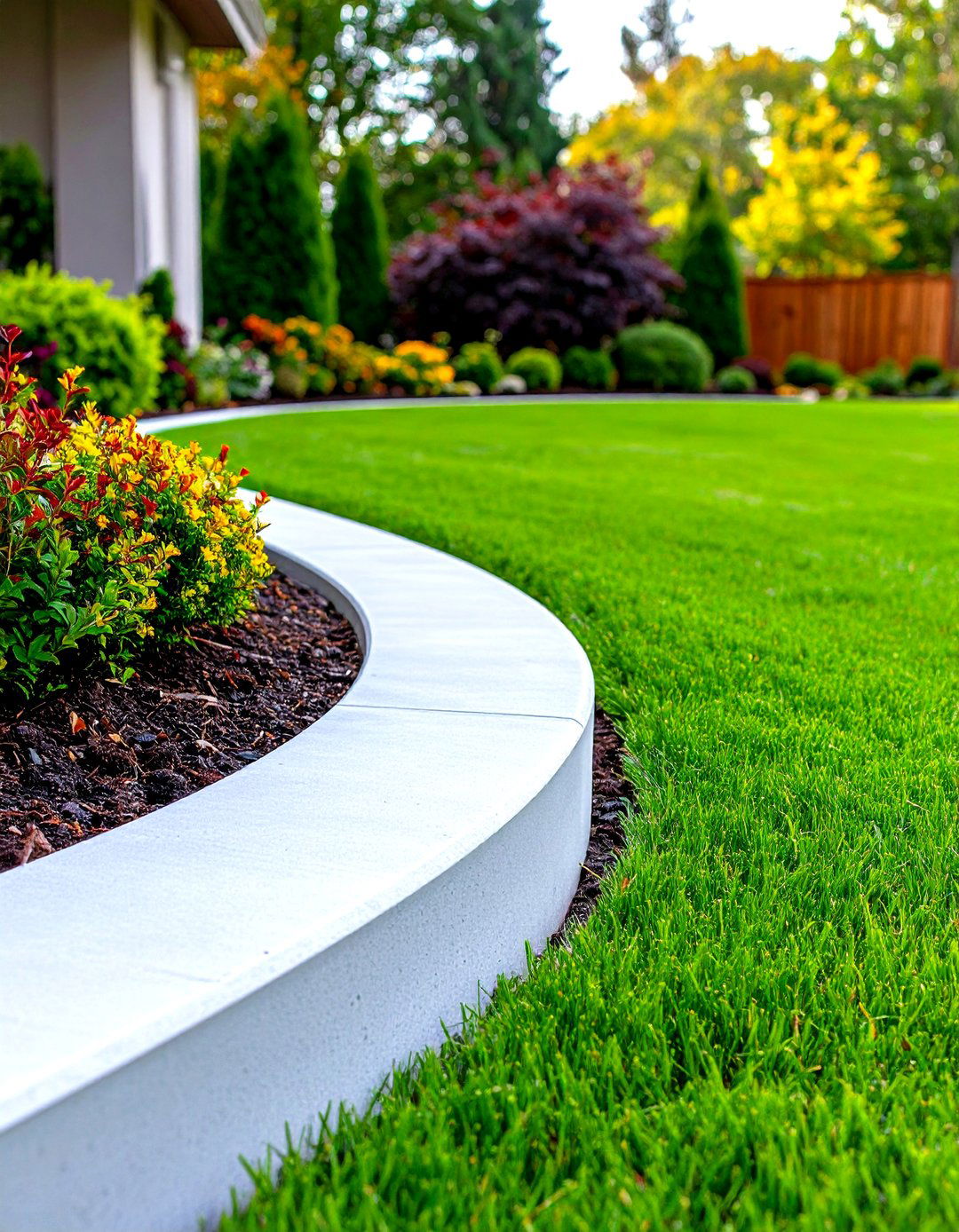 Poured Concrete Curb Lawn Edging - 30 lawn edging ideas