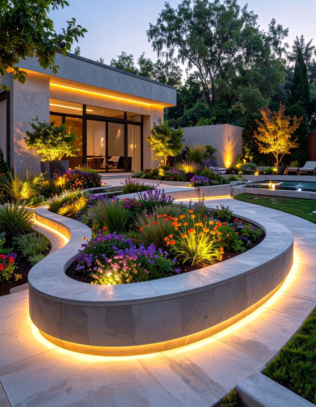 Poured Concrete Garden Borders - 30 modern garden edging ideas