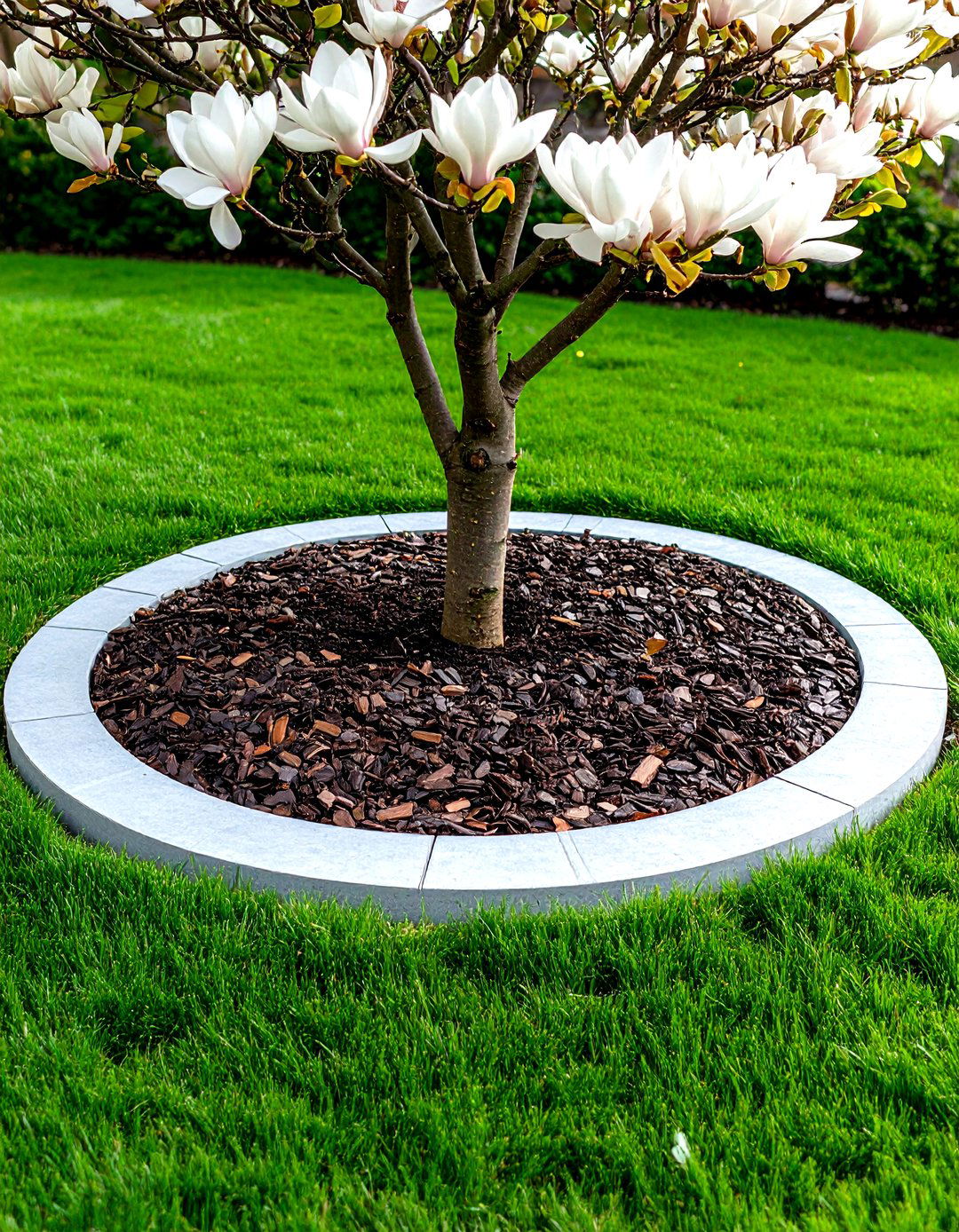Poured Concrete Tree Ring - 30 landscape tree ring ideas