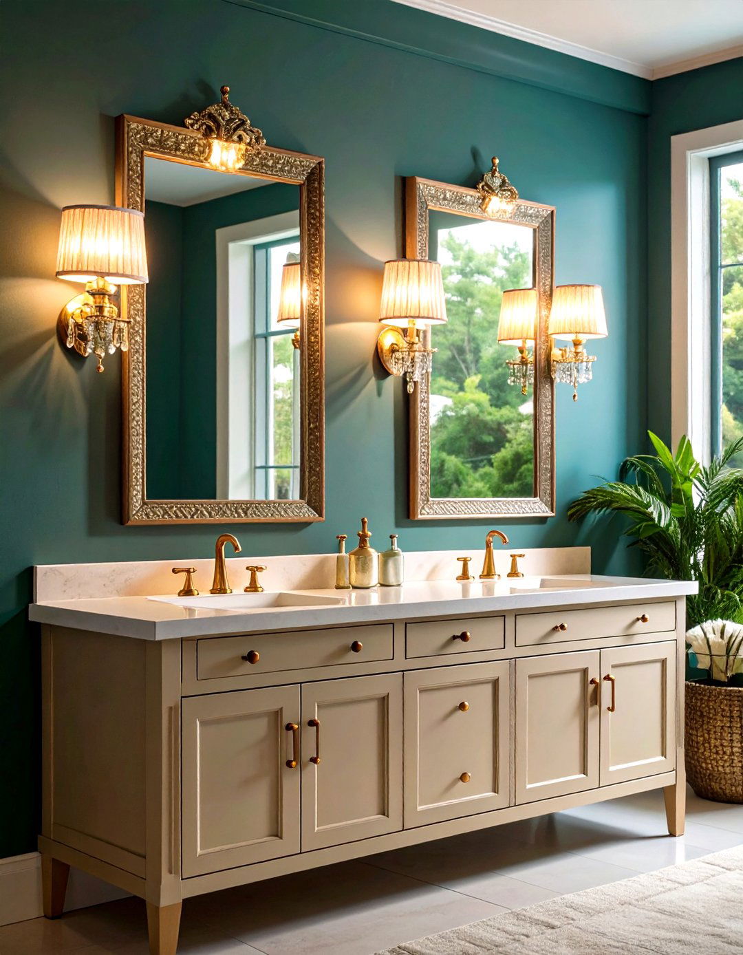 Powder Bathroom with Statement Lighting - 30 powder bathroom ideas