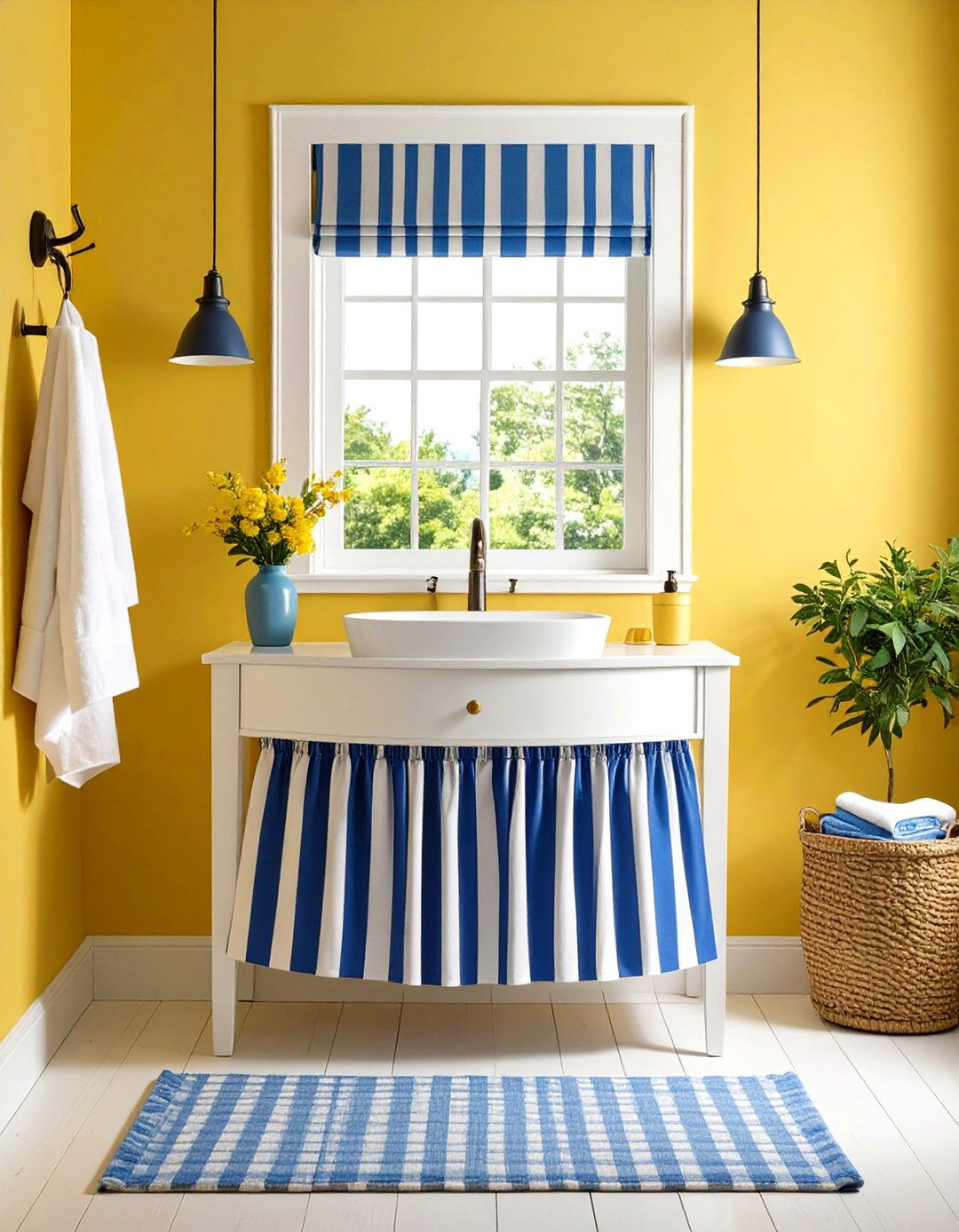 Powder Bathroom with a Skirted Sink - 30 powder bathroom ideas