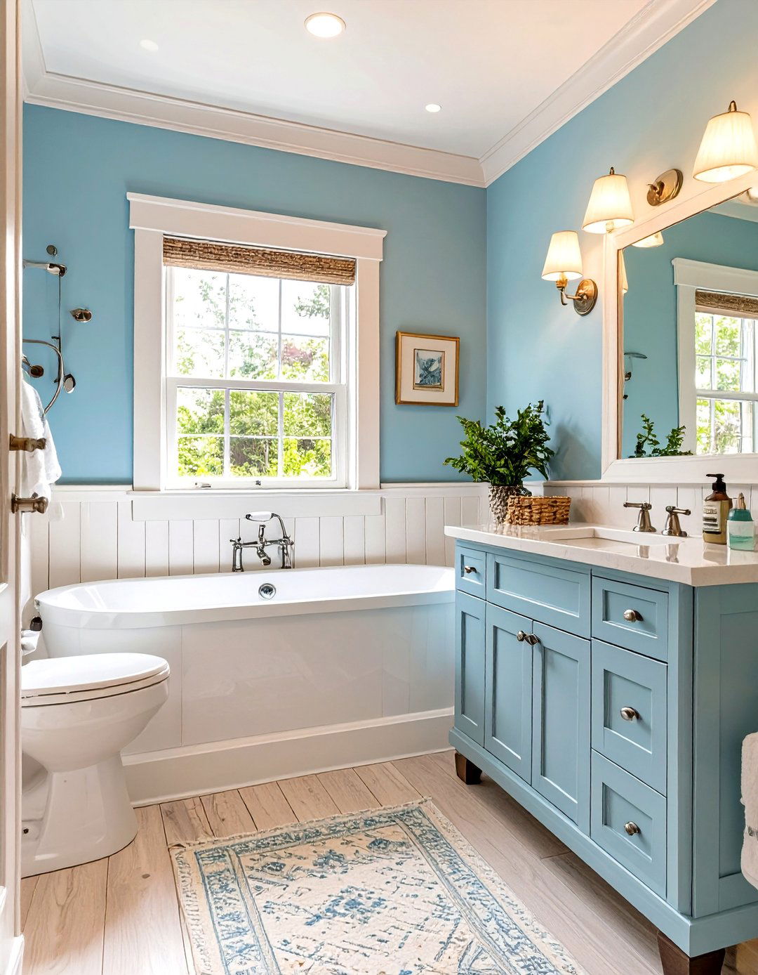 Powder Blue Bathroom for a Coastal Feel - 30 bathroom painting ideas photos