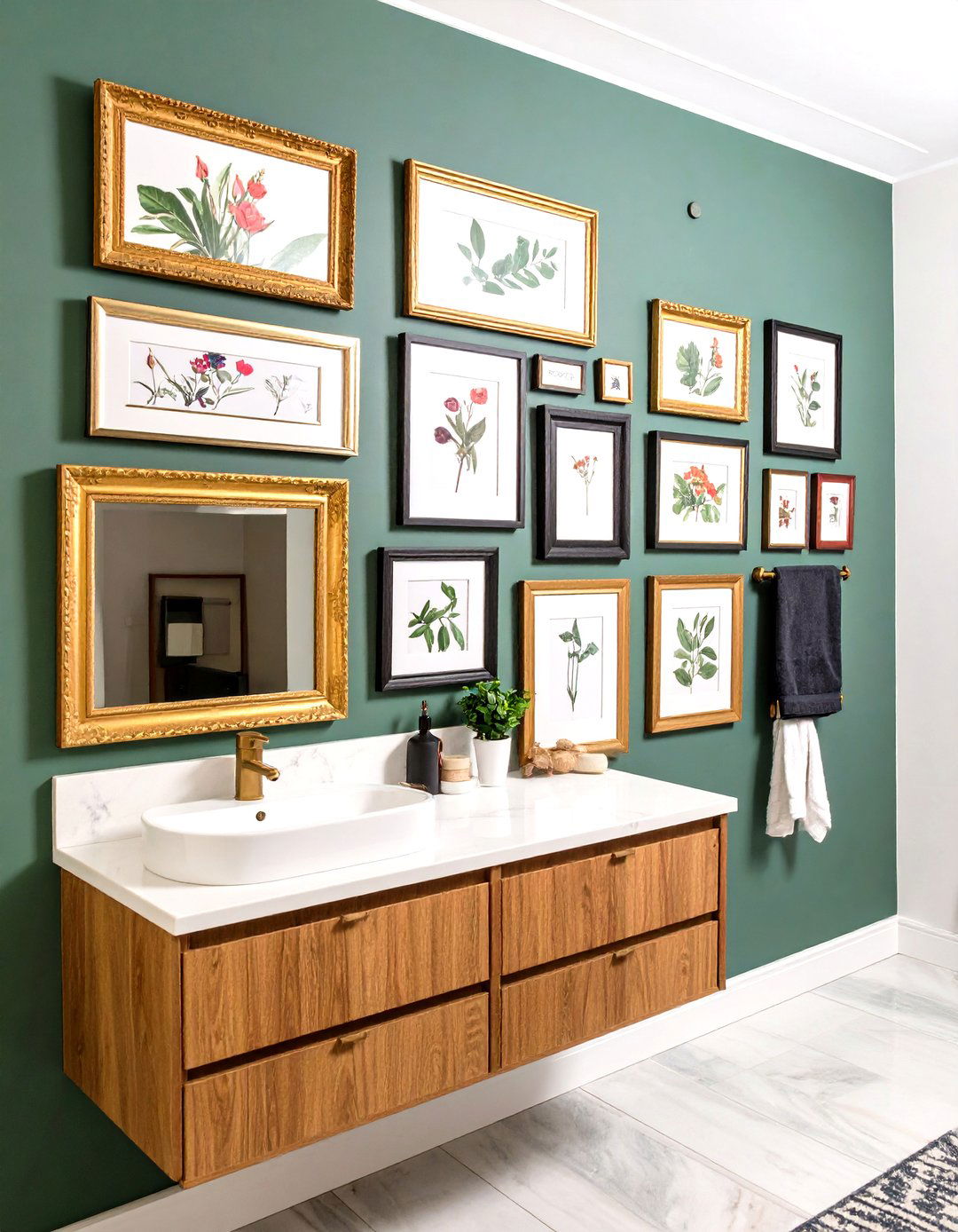 Powder Room with a Gallery Wall