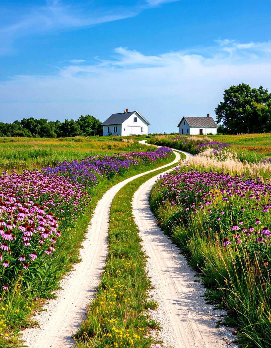 Prairie Style Driveway Entrance with Native Plants - 30 driveway entrance landscaping ideas
