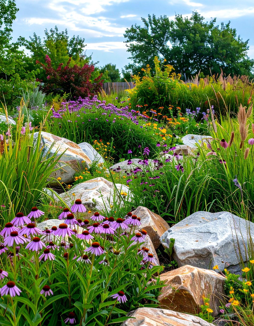 Prairie Style Rock Garden - 30 rock garden landscaping ideas