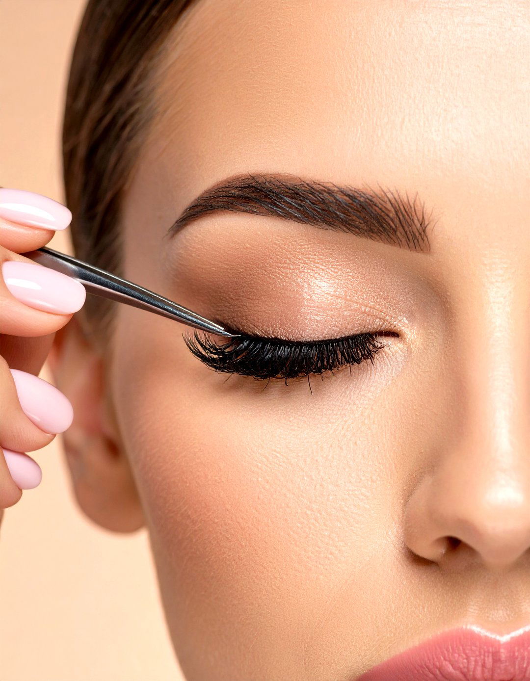 Pre Shower Applying False Lashes - 30 pre shower makeup ideas