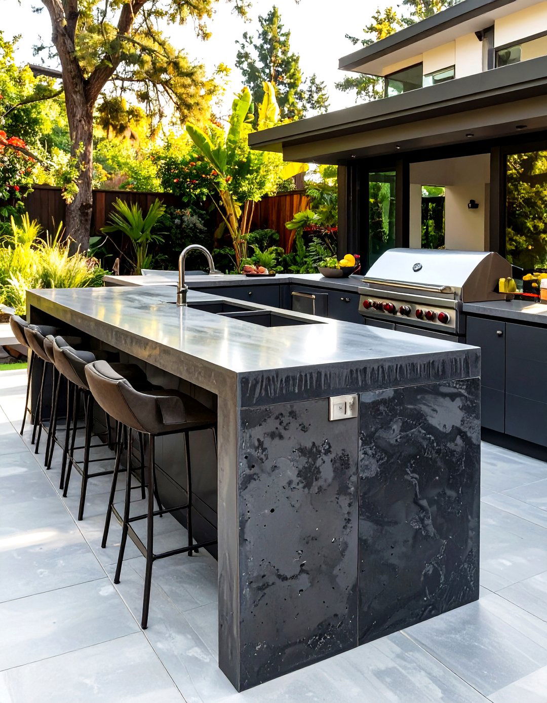 Precast Concrete Outdoor Kitchen Countertops - 30 outdoor kitchen countertop ideas