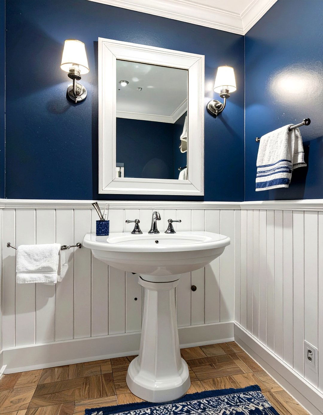 Preppy Nautical Half Bathroom - 30 half bathroom ideas