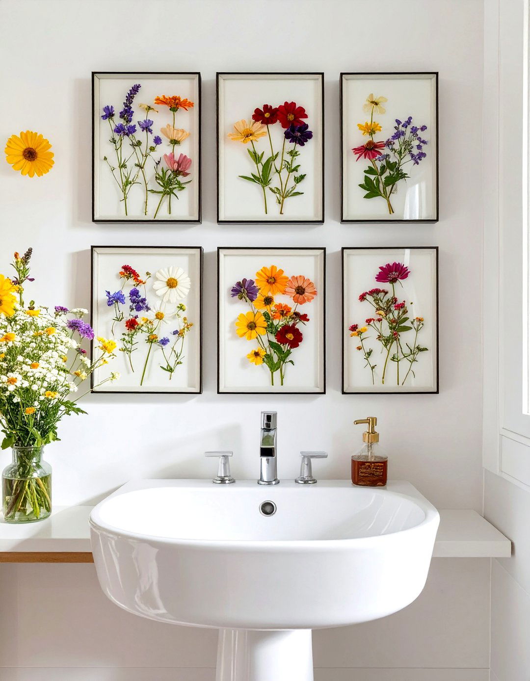 Pressed Flower Art Frames - 30 diy wall decor ideas