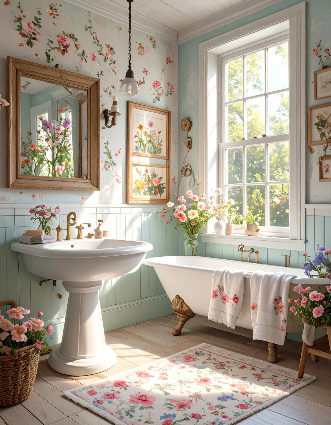 Pressed Flower Frames - 30 bathroom wall art ideas