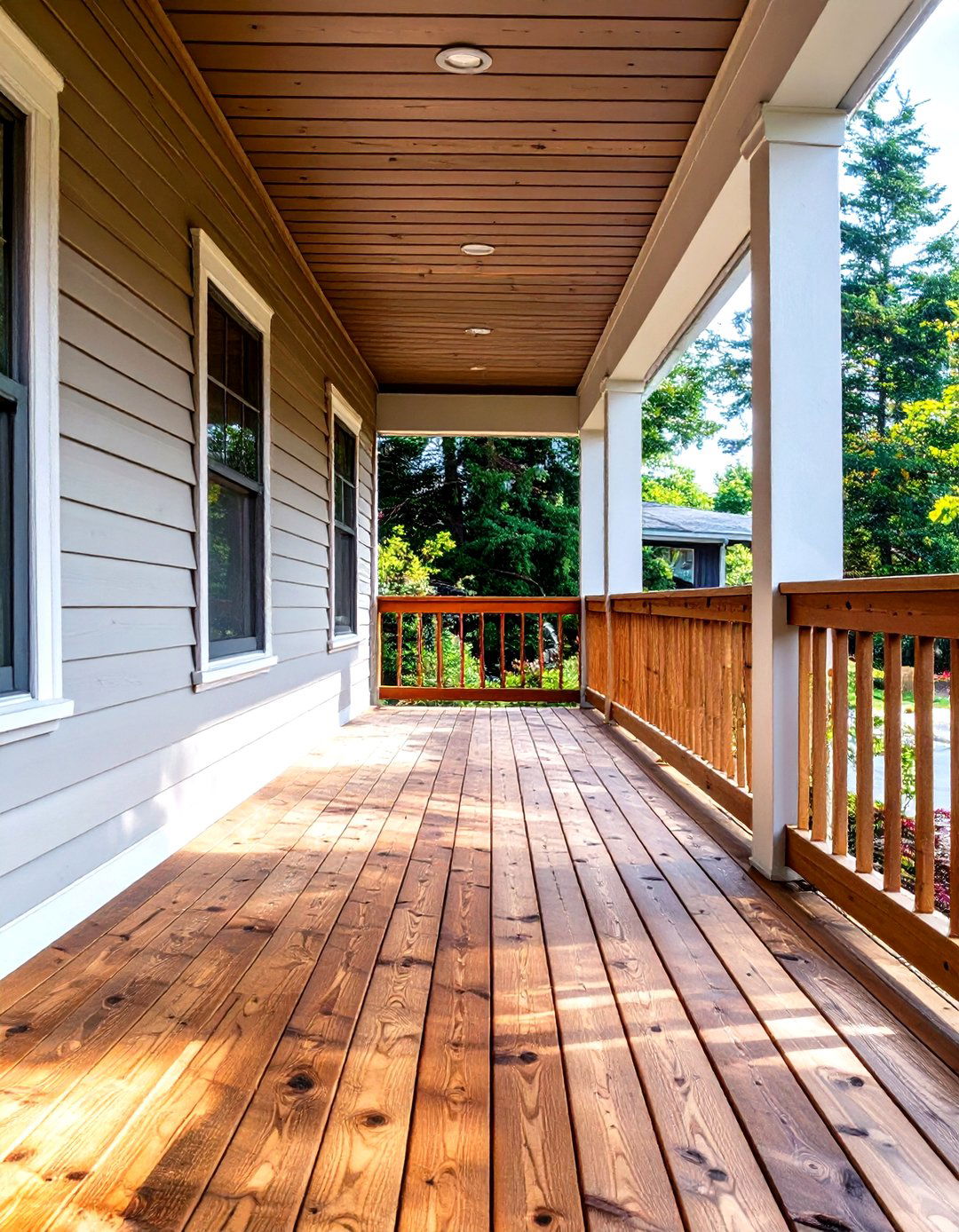 Pressure Treated Pine Decking - 30 wood front porch ideas