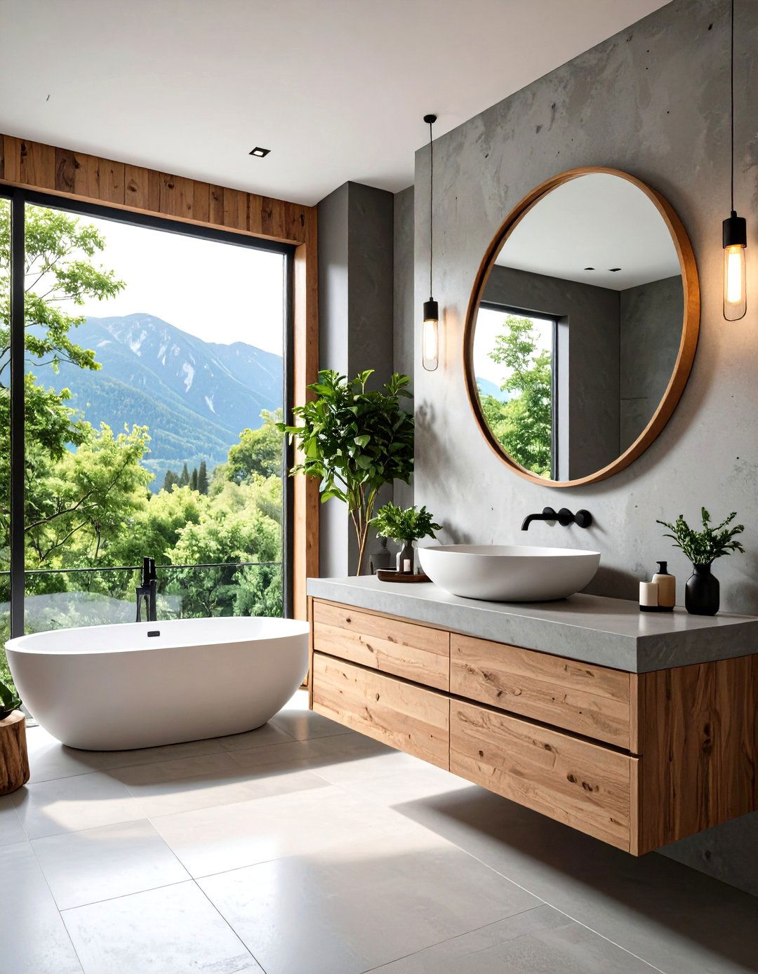Primary Bathroom Featuring Concrete Elements - 30 primary bathroom ideas