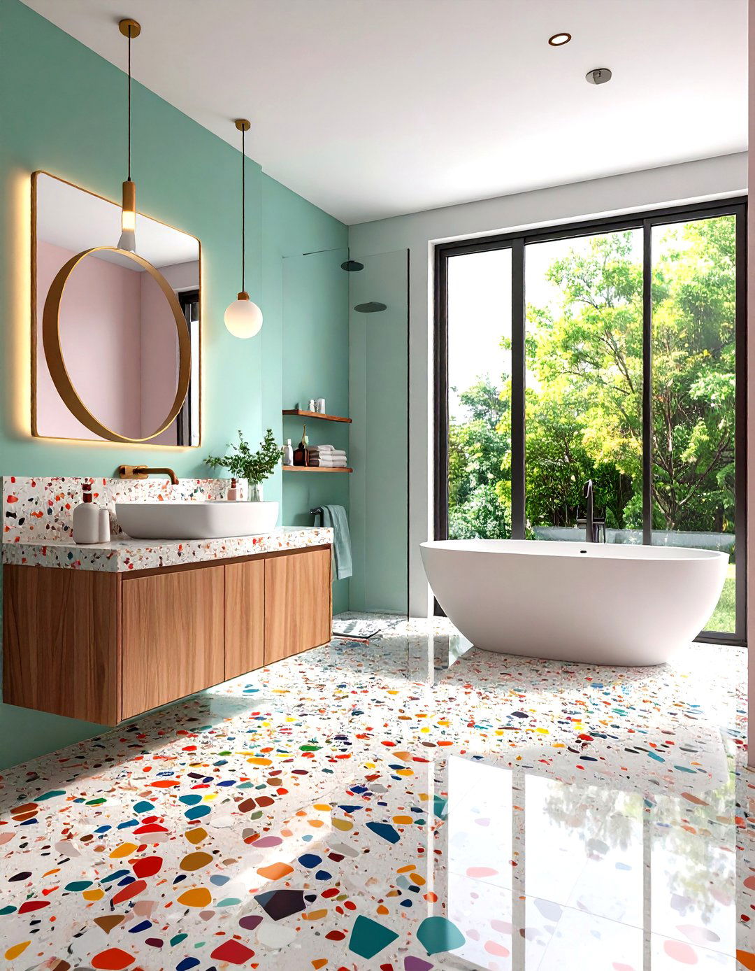 Primary Bathroom Featuring Terrazzo Surfaces - 30 primary bathroom ideas