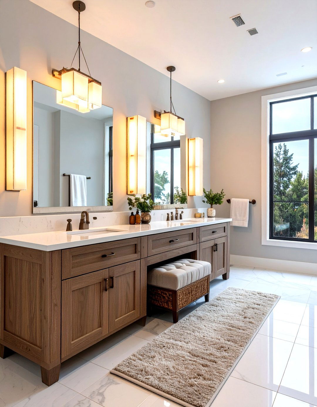 Primary Bathroom with a Built in Makeup Vanity - 30 primary bathroom ideas