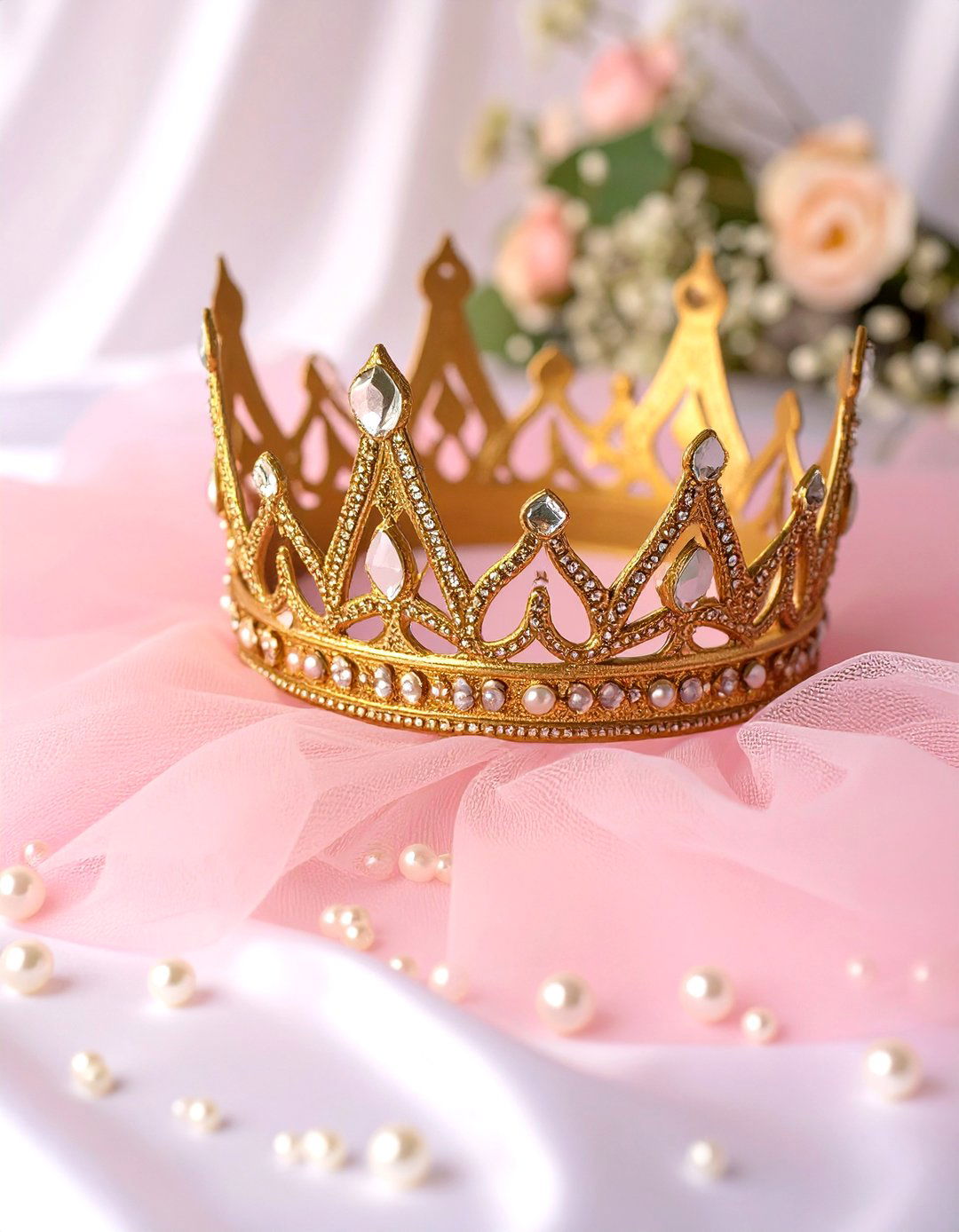 Princess Crown and Tulle - 30 baby shower centerpiece ideas