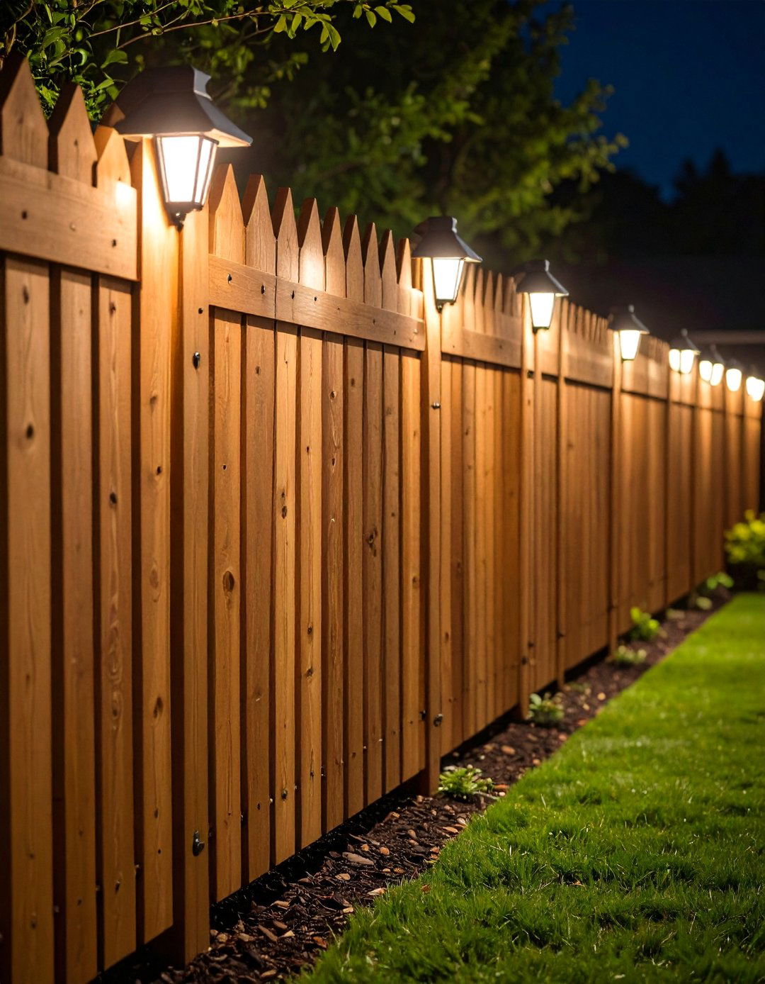 Privacy Fence Downlighting - 30 backyard lights ideas