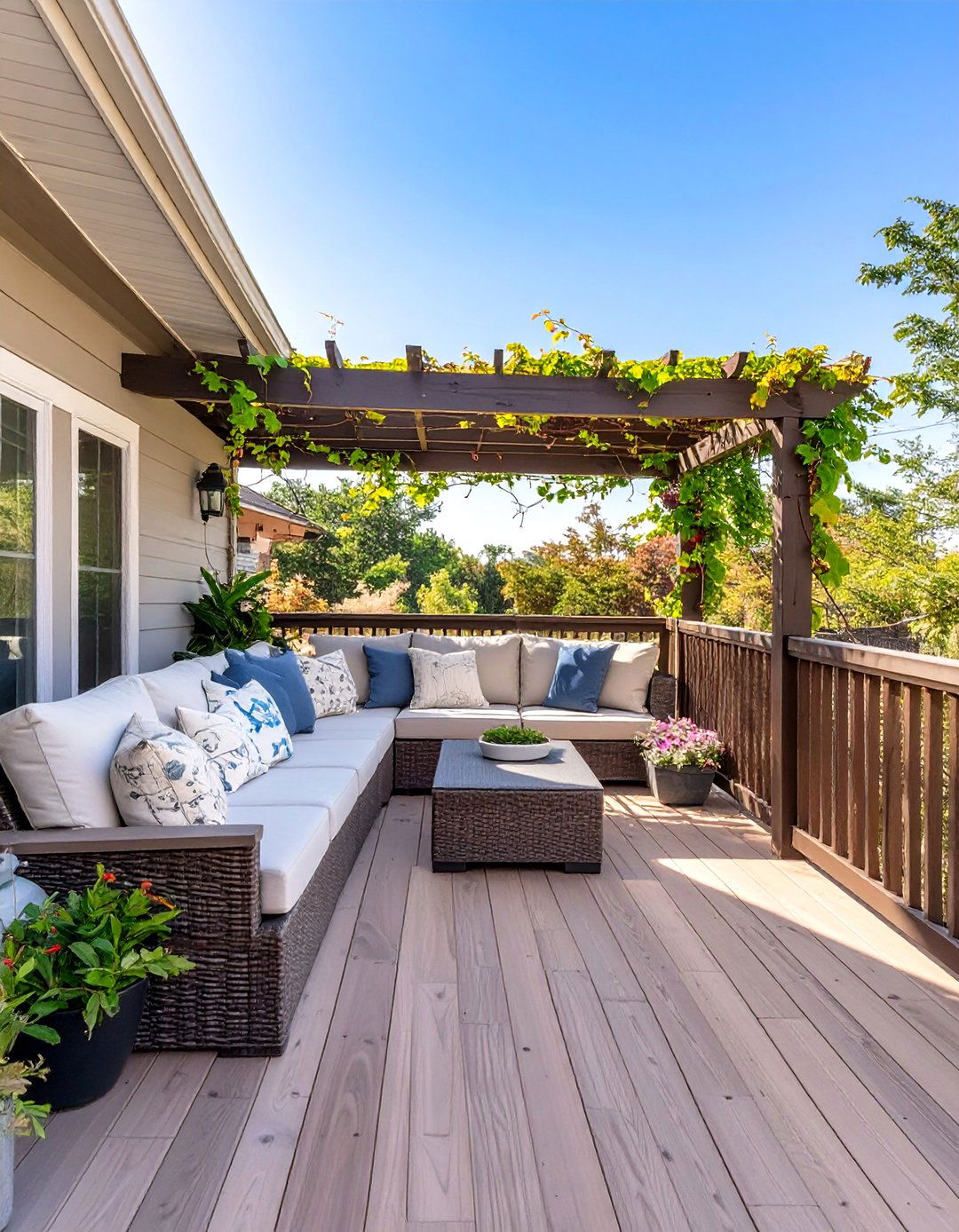 Privacy Focused Composite Deck Railing - 30 composite deck railing ideas