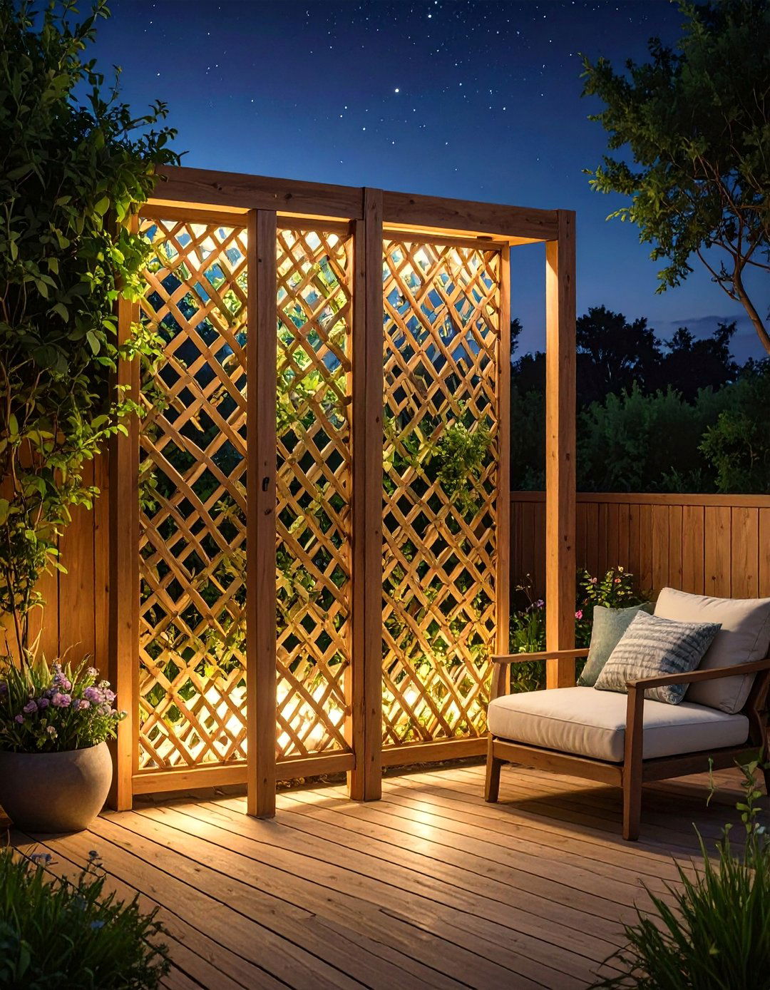 Privacy Screen Illumination - 30 deck lights ideas