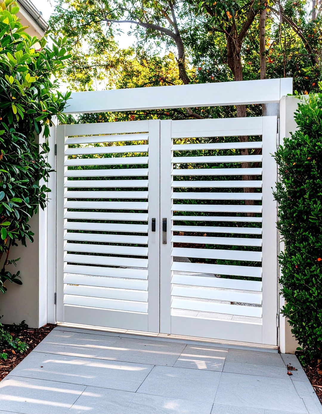 Privacy Screen Louvered Gate - 30 backyard gate ideas