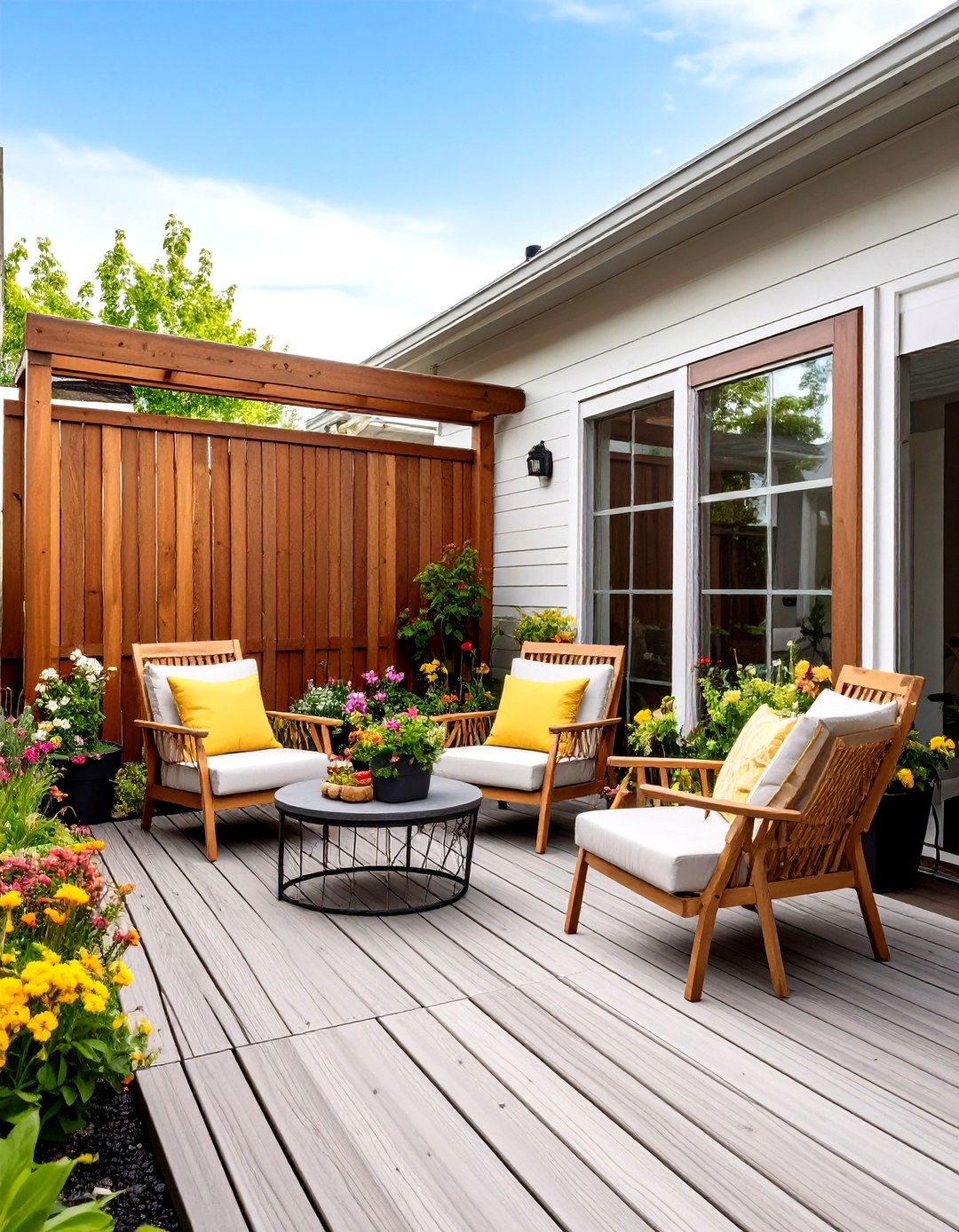 Privacy Screen Nook - 30 outdoor sitting area ideas