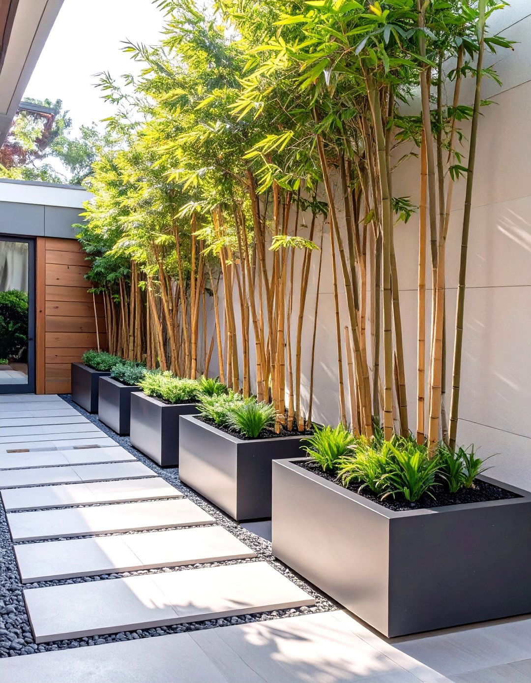 Privacy Screen with Tall Plants on the Patio - 30 small patio garden ideas