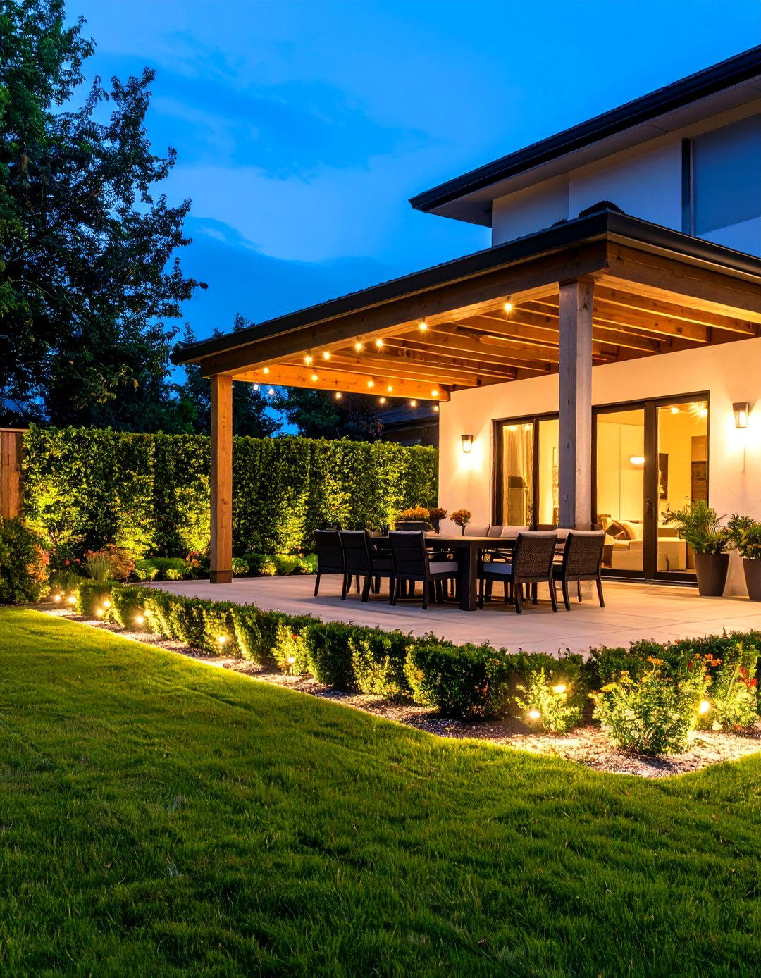 Privacy Screening with Light - 30 landscape lighting design ideas