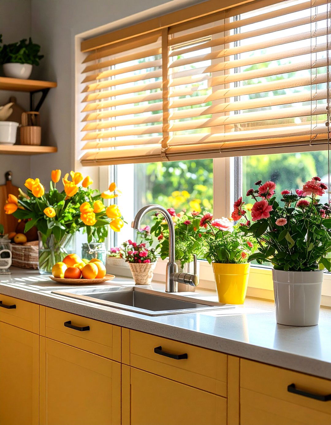 Privacy and Light with Day and Night Blinds - 30 kitchen blinds ideas