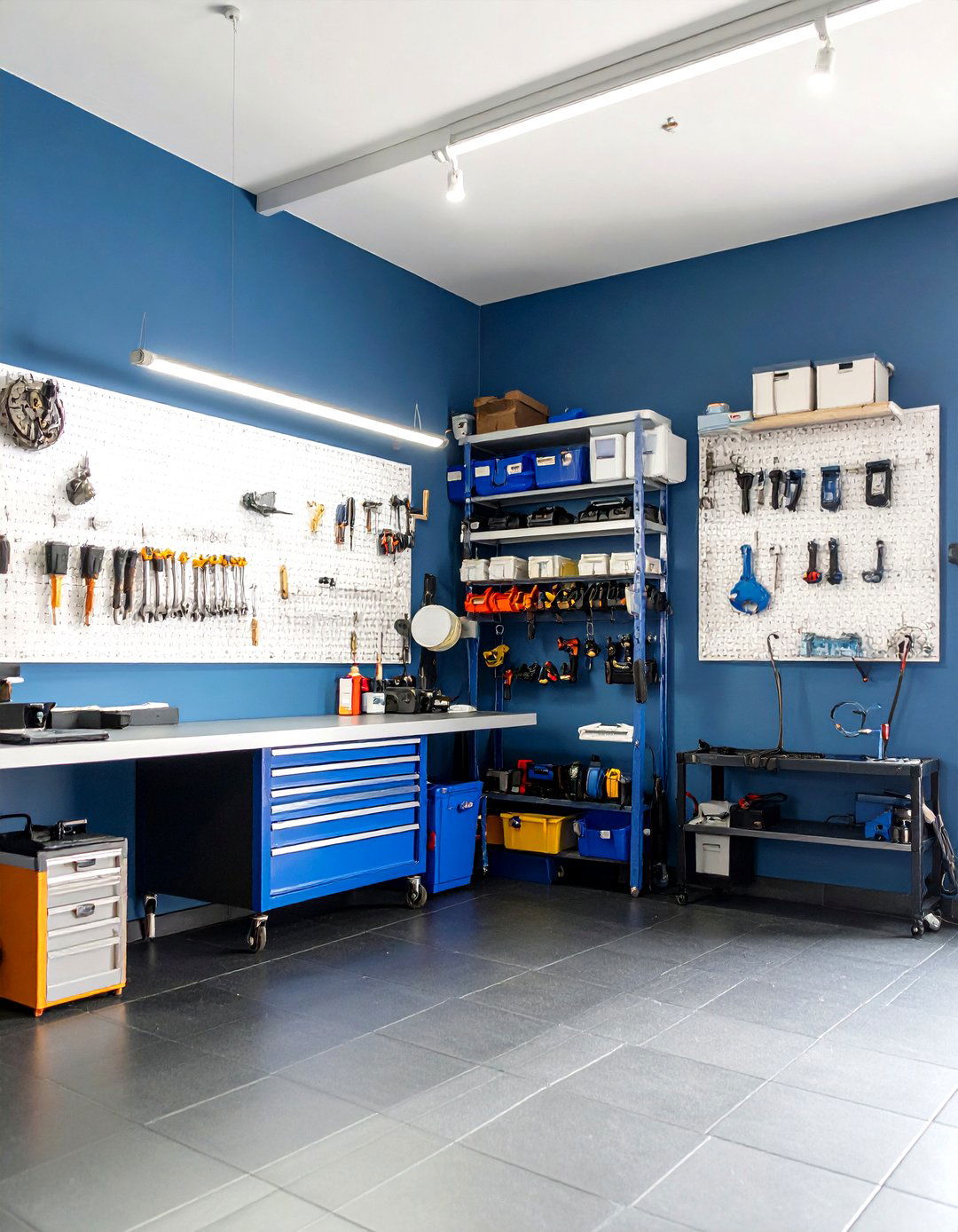 Professional Workshop Blue - 30 garage paint color ideas
