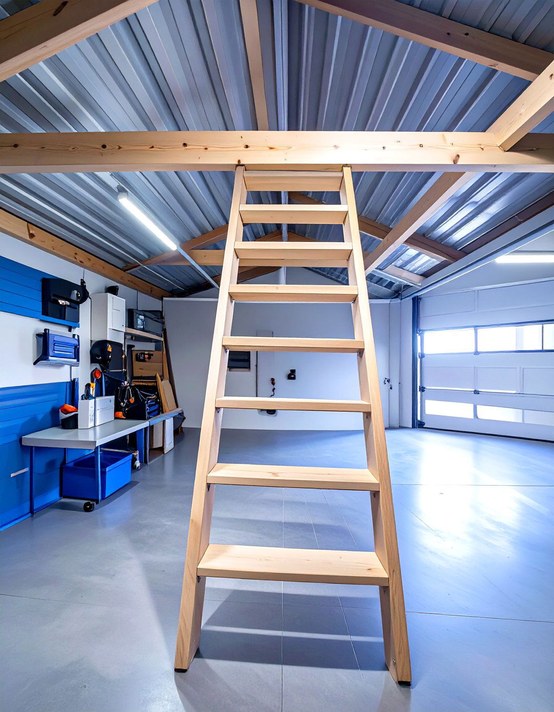 Pull Down Attic Ladder for Loft Access - 30 small garage man cave ideas