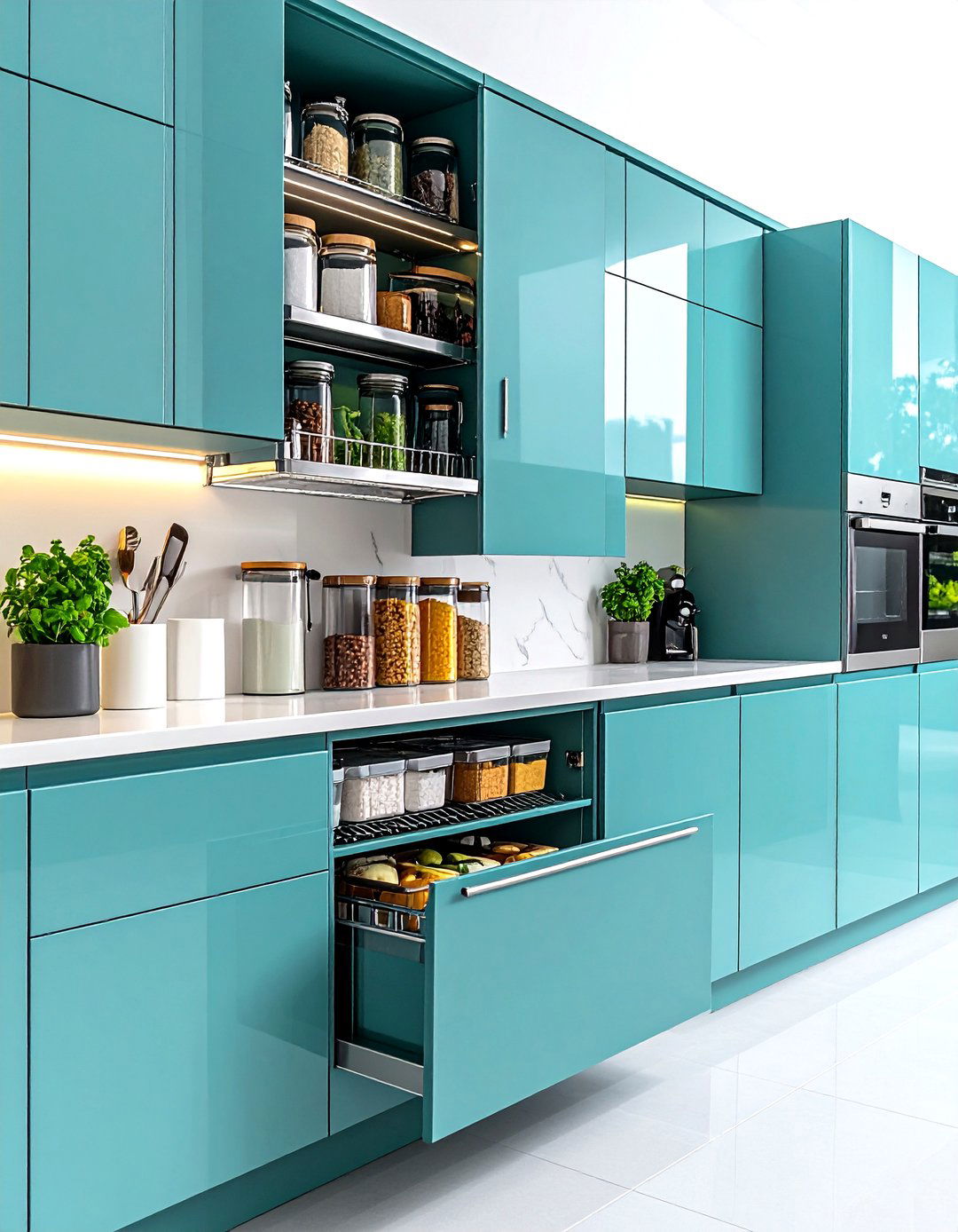 Pull Down Cabinet Shelf Pantry - 30 pantry ideas for small kitchen