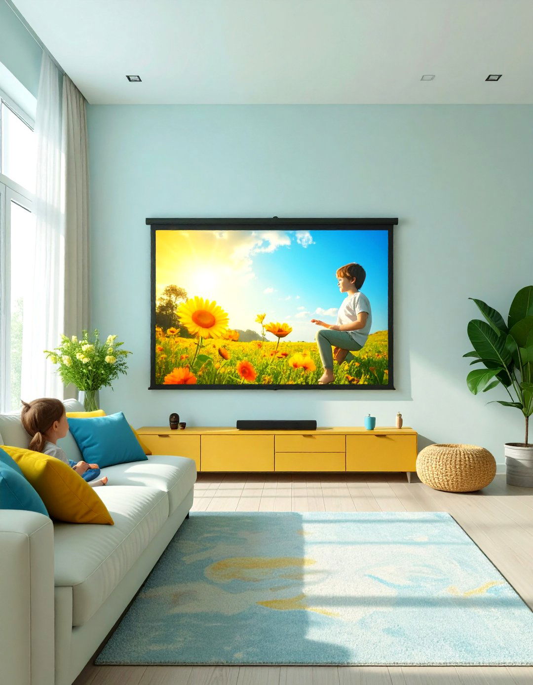 Pull Down Projector Screen - 30 small family room ideas