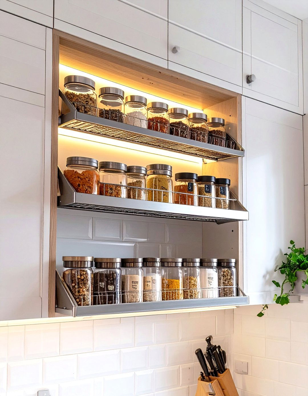 Pull Down Spice Rack Shelf - 30 small kitchen shelf ideas