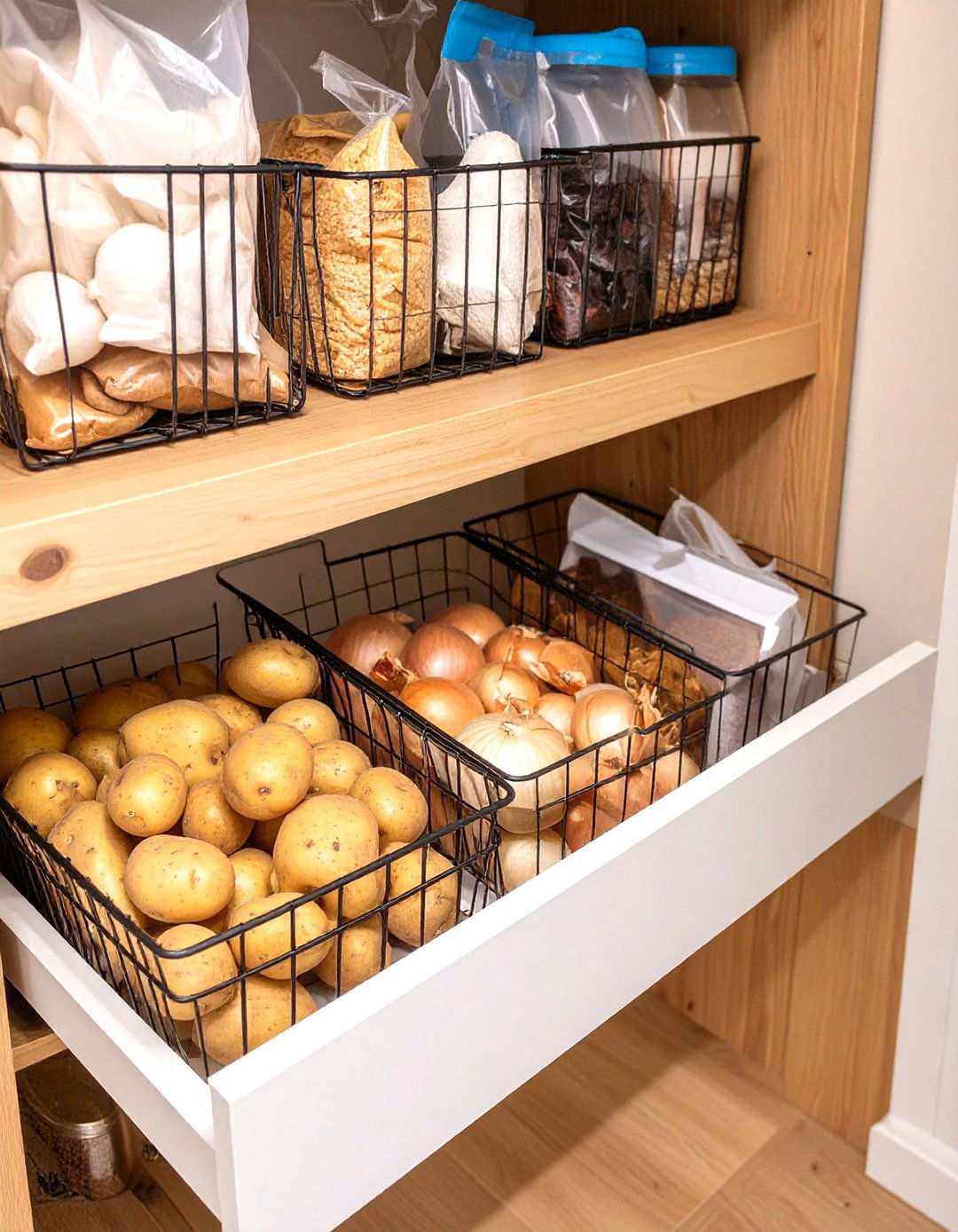 Pull Out Baskets and Drawers - 30 small walk-in pantry ideas