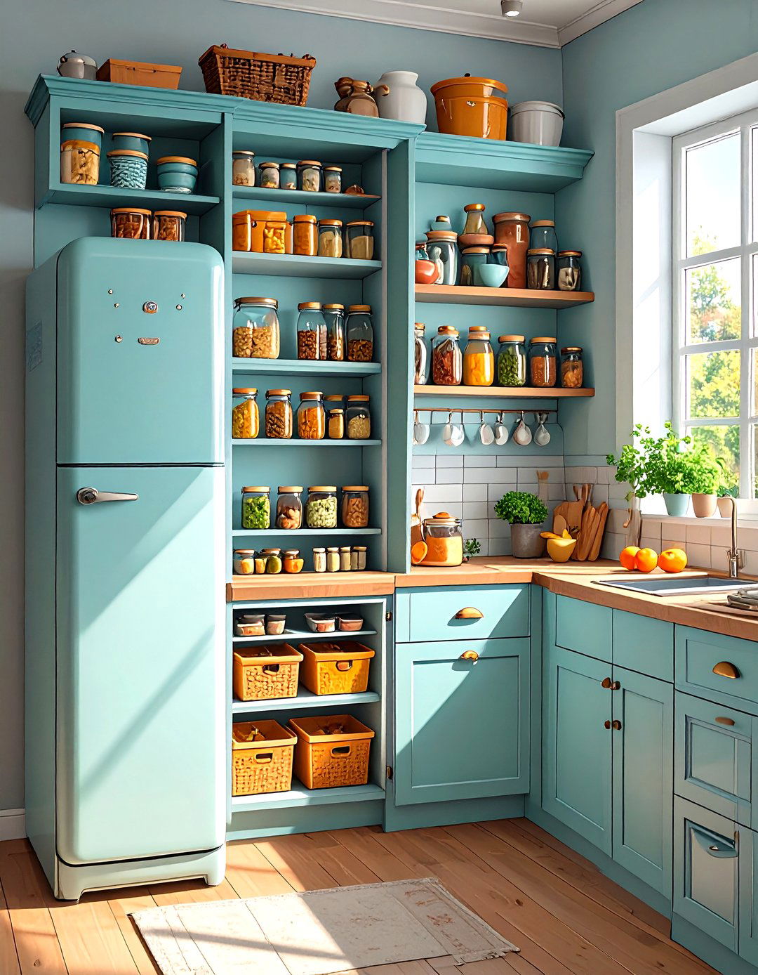 Pull Out Pantry for Narrow Spaces - 30 small simple kitchen design ideas