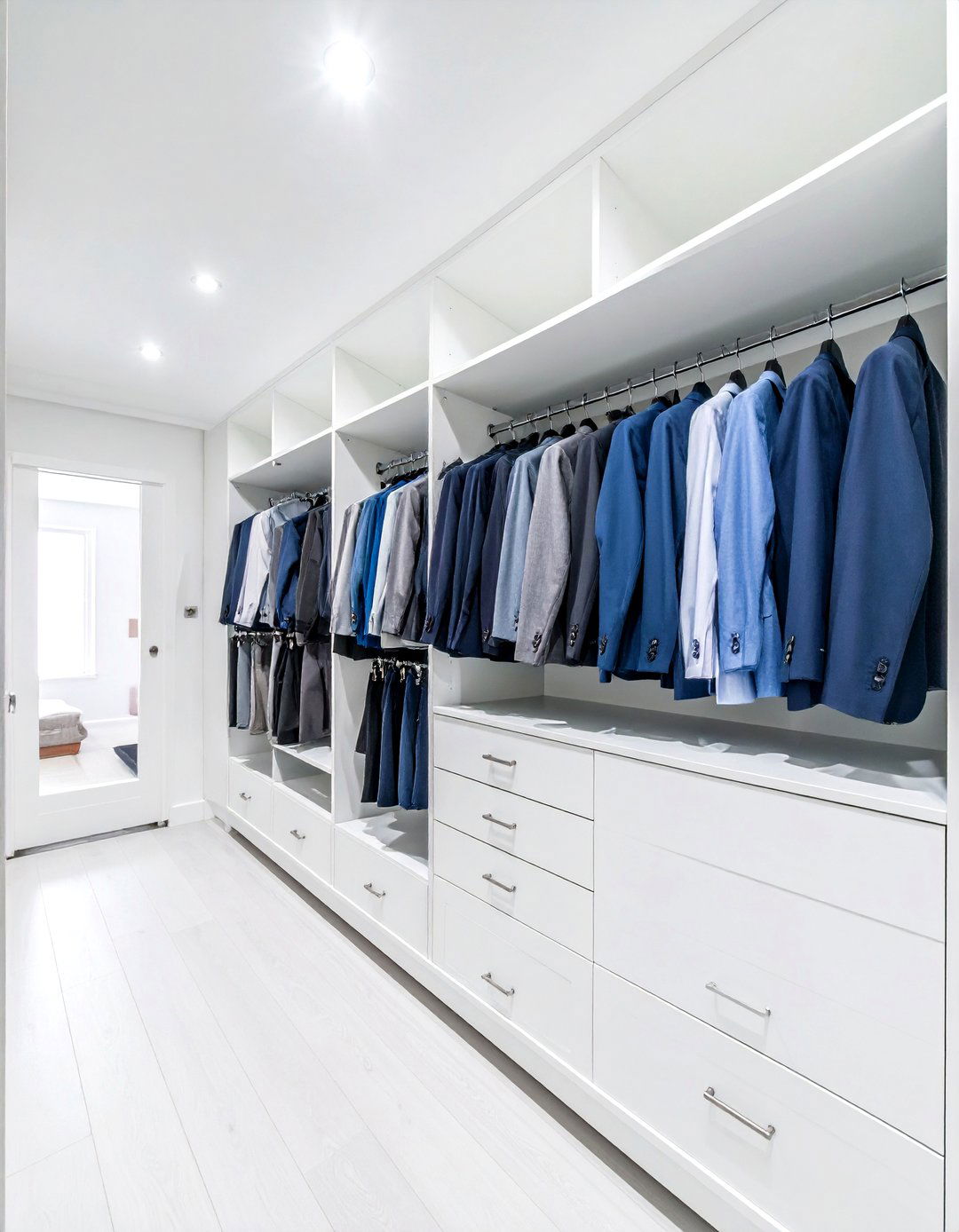 Pull Out Pants Rack in a Reach In Closet - 30 reach in closet ideas