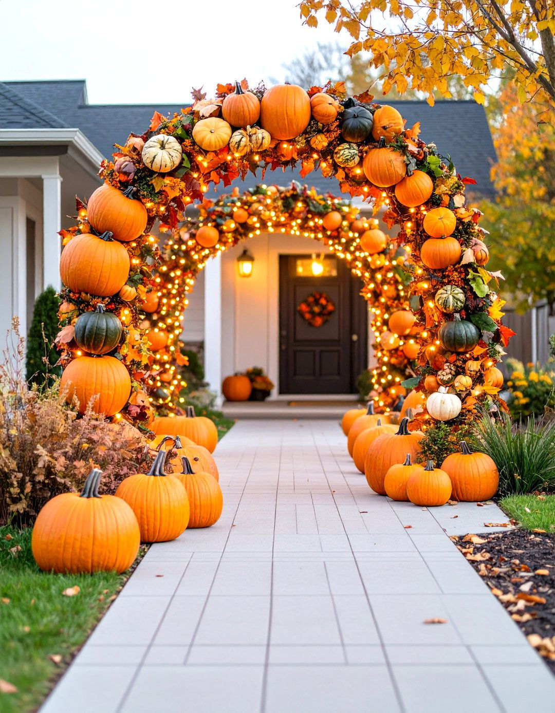 Pumpkin Archway Entrance - 30 outdoor halloween decoration ideas