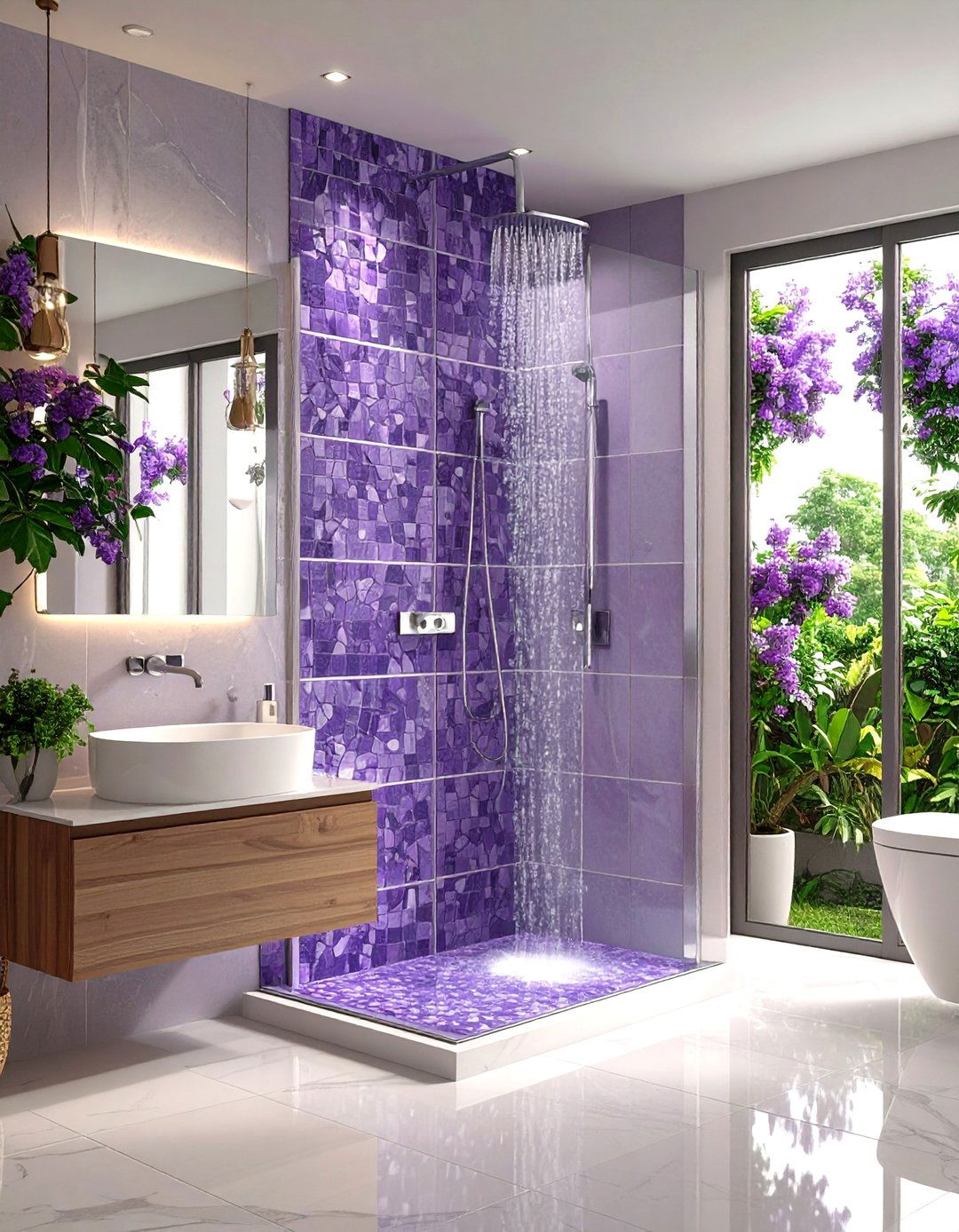 30 Modern Purple Bathroom Ideas for Your Home - We Love Home Blog