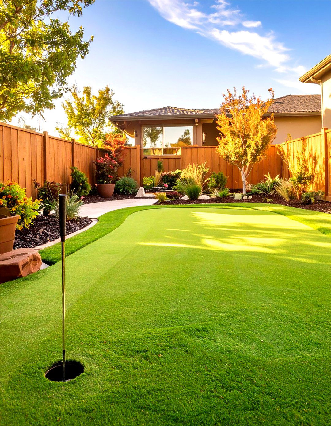 Putting Green for Golf Enthusiasts - 30 side yard landscaping ideas