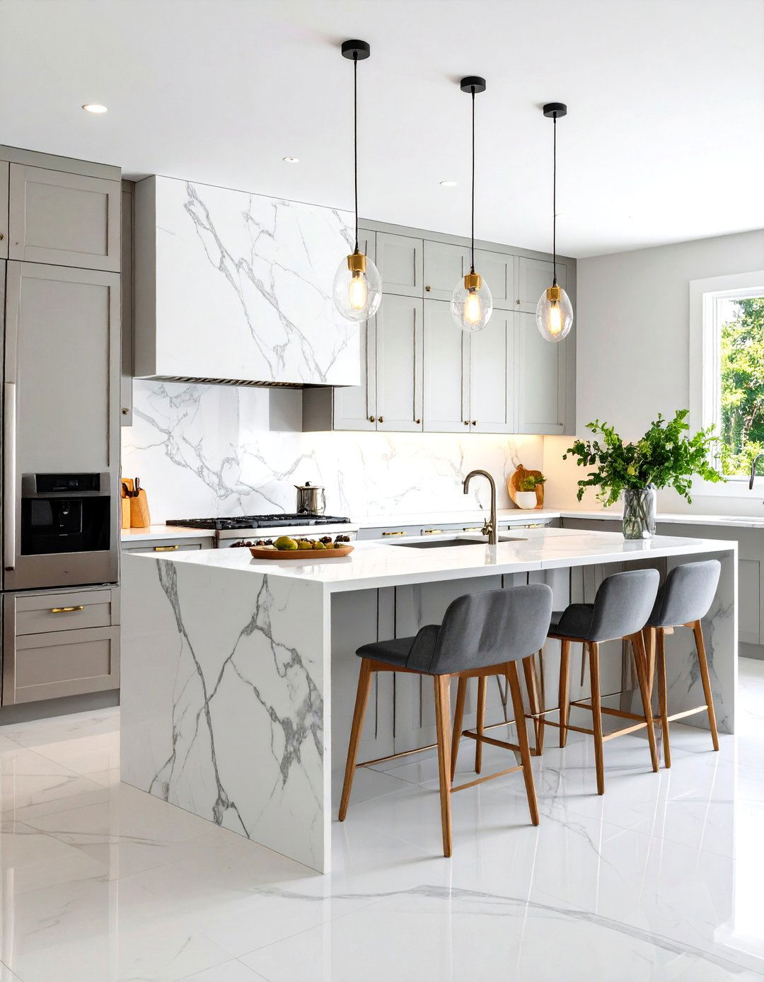 Quartz Composite Slabs - 30 kitchen backsplash ideas 2025