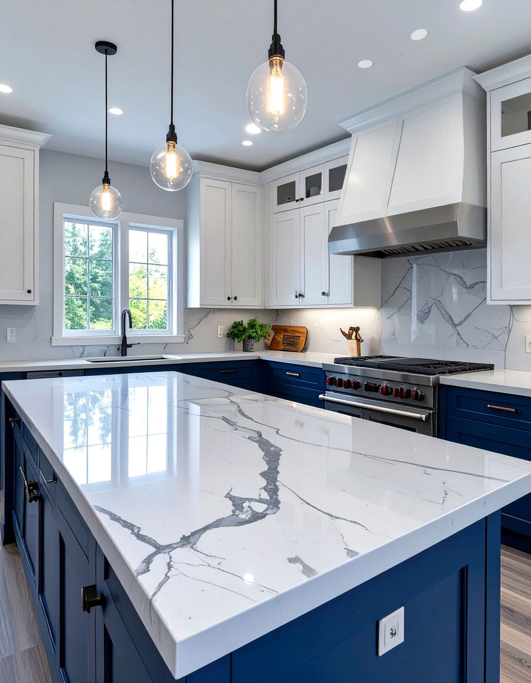 Quartz Countertops with Subtle Veining - 30 transitional kitchen design ideas