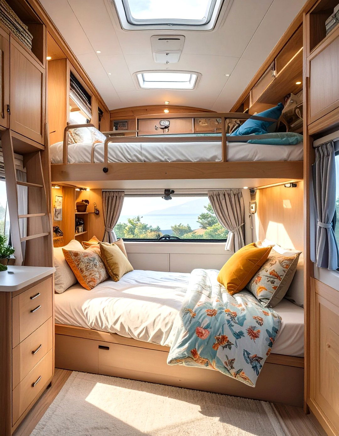 RV Bunk Bed Conversion for Families - 30 small rv bedroom ideas