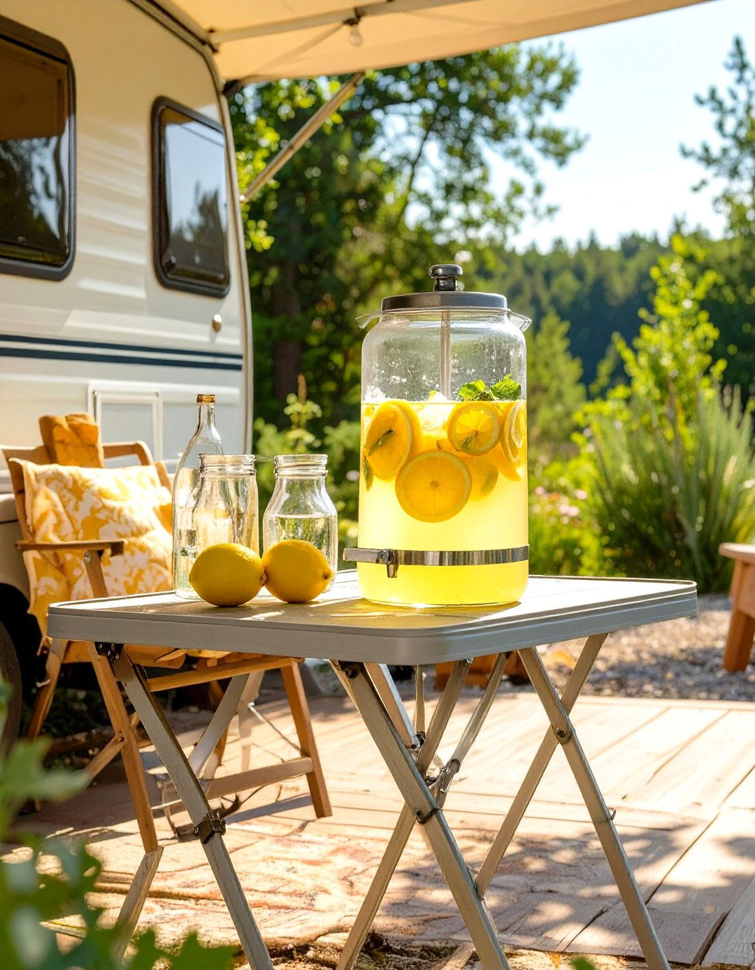 RV Patio with a Beverage Station - 30 rv patio ideas