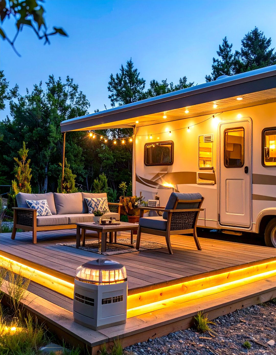 RV Patio with a Bug Zapper - 30 rv patio ideas
